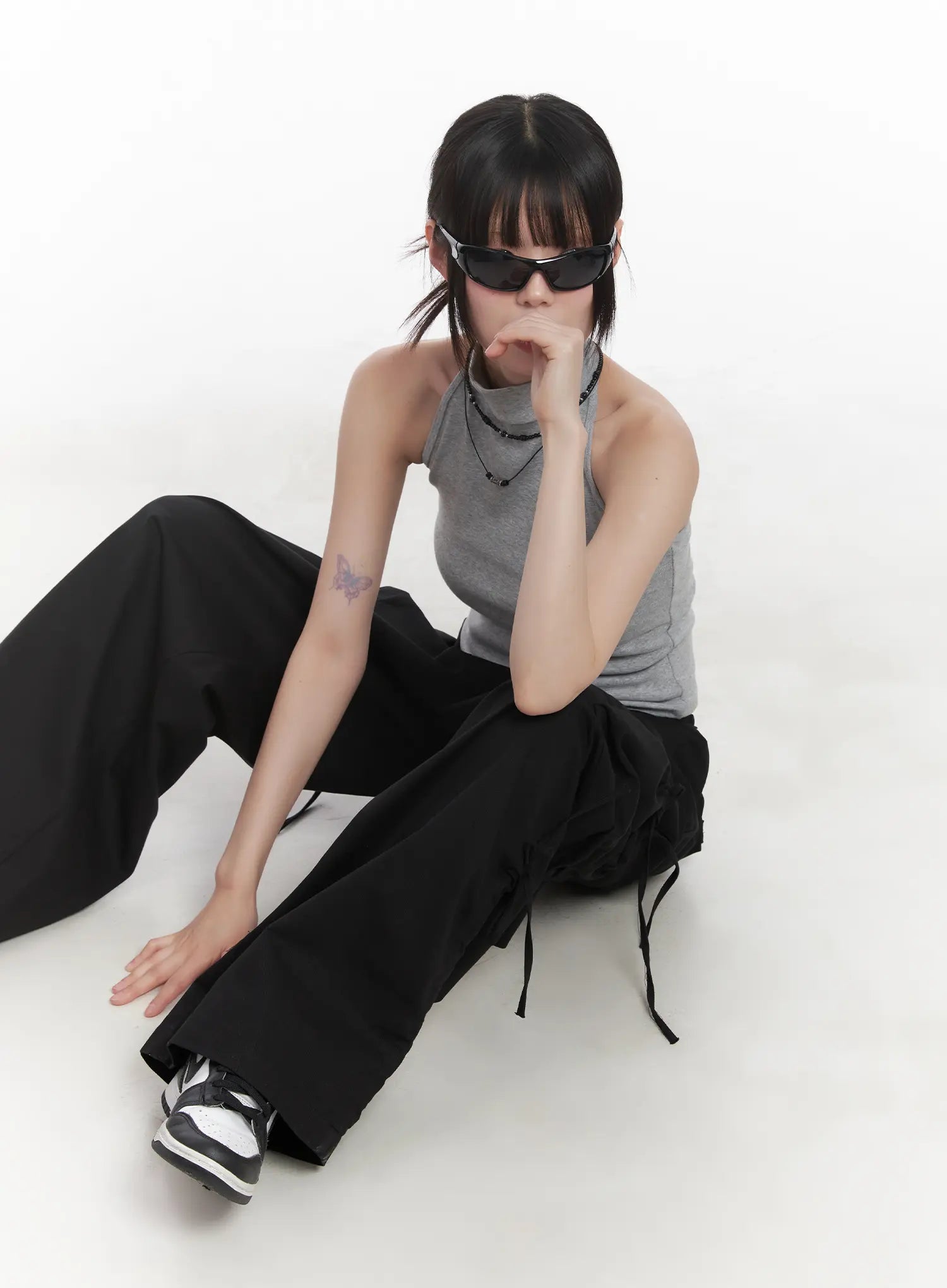 Strap Cargo Wide-Leg Pants CU518