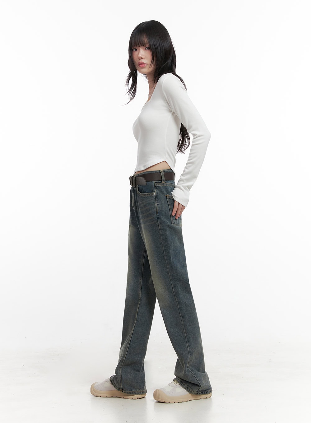 Square Neck Slim-Fit Crop Top ID402