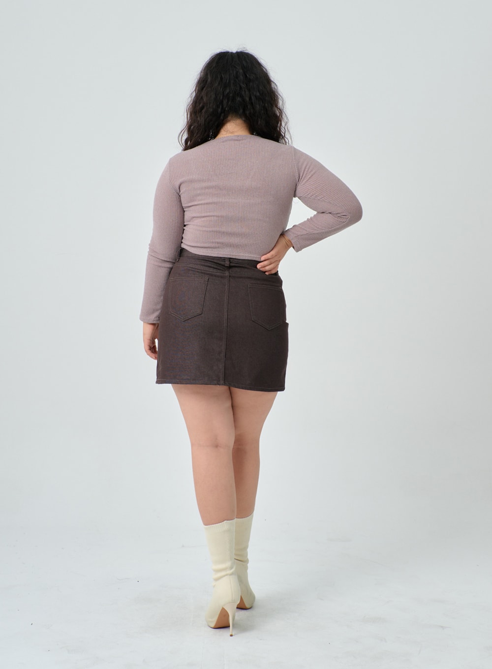 Plus Sexy V-Neck Crop Metal Ring T-Shirt IN04