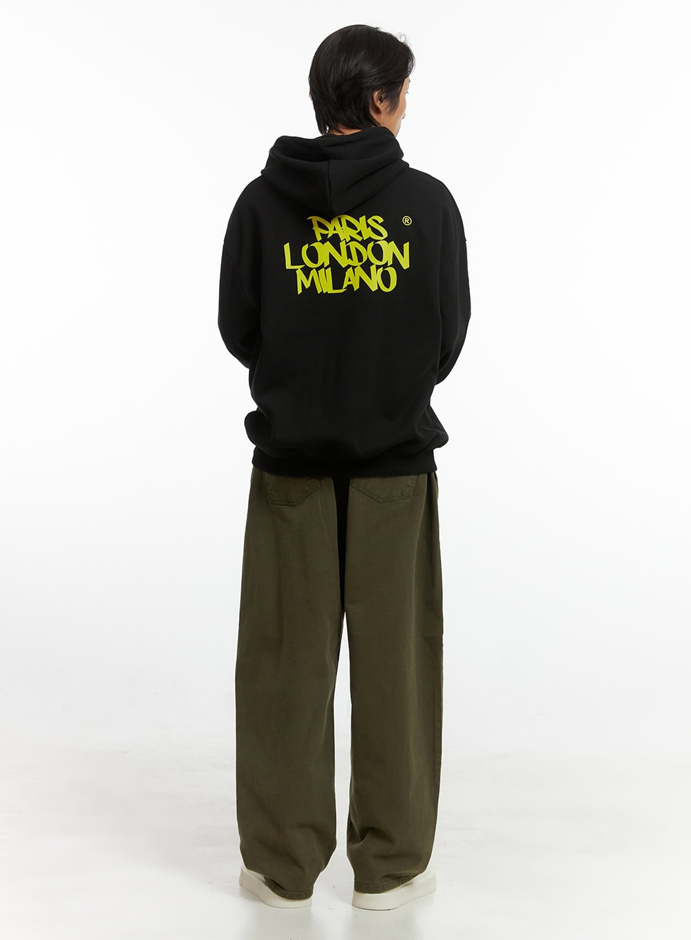 Men's Embroidered Oversized Hoodie (Black) IO417