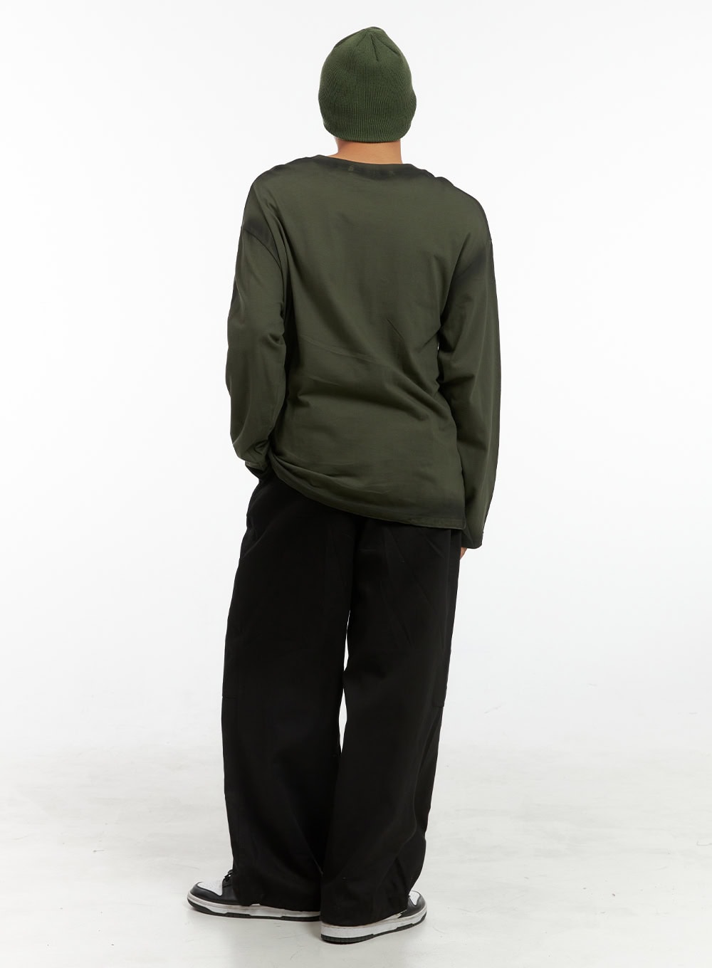 Men's Pintuck Banded Wide Fit Cotton Pants IS420