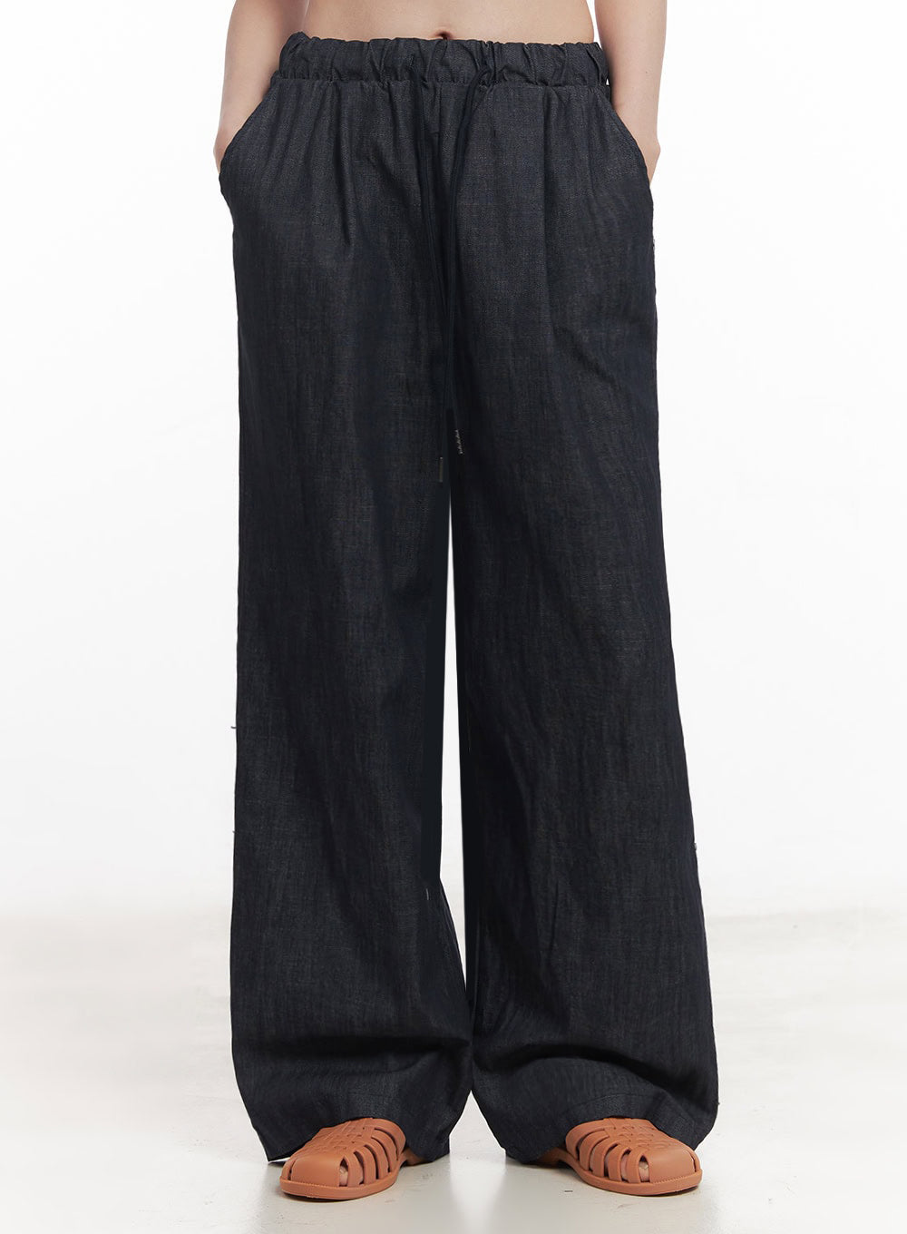 Cotton Denim Wide-Leg Pants IY509