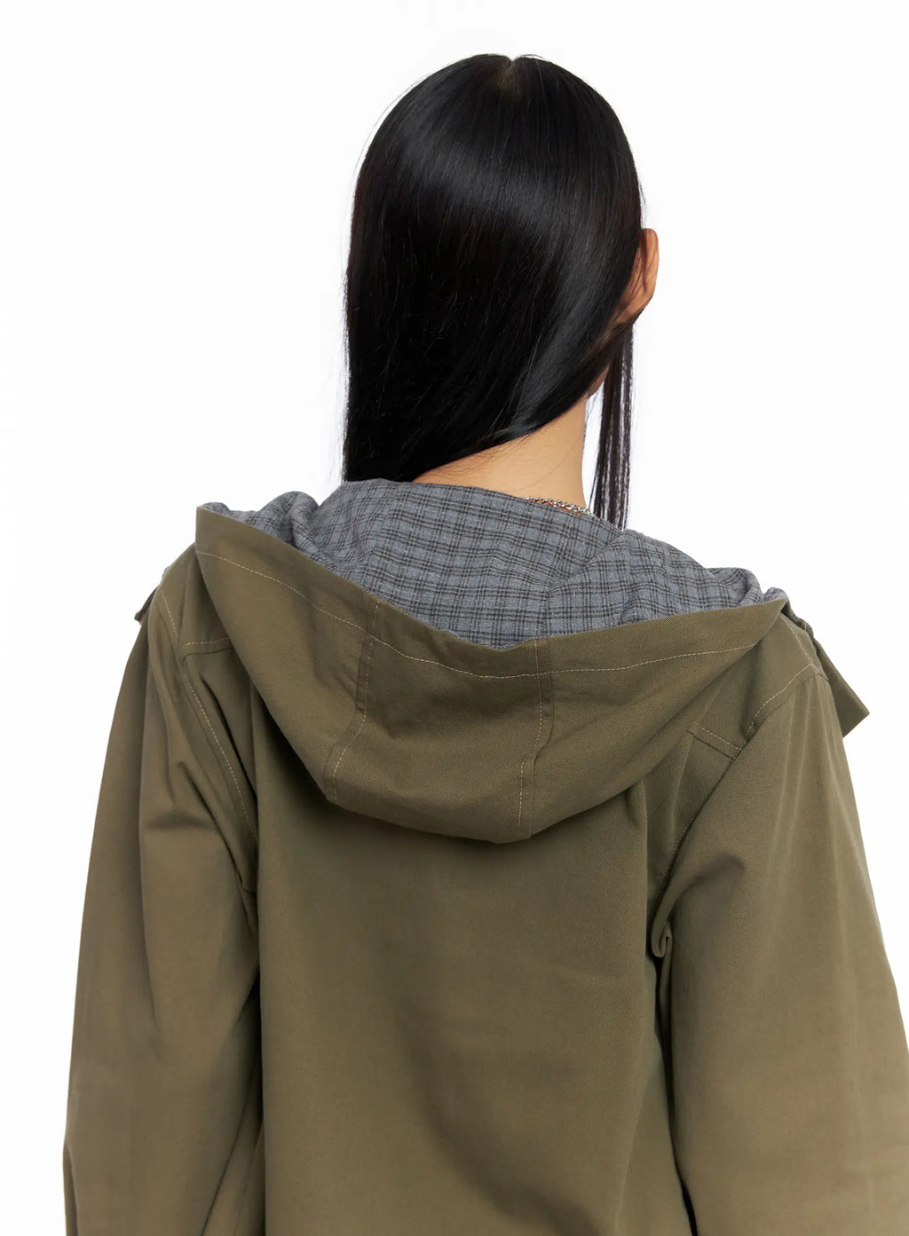 Two-Tone Embroidered Cotton Hoodie Jacket CS511