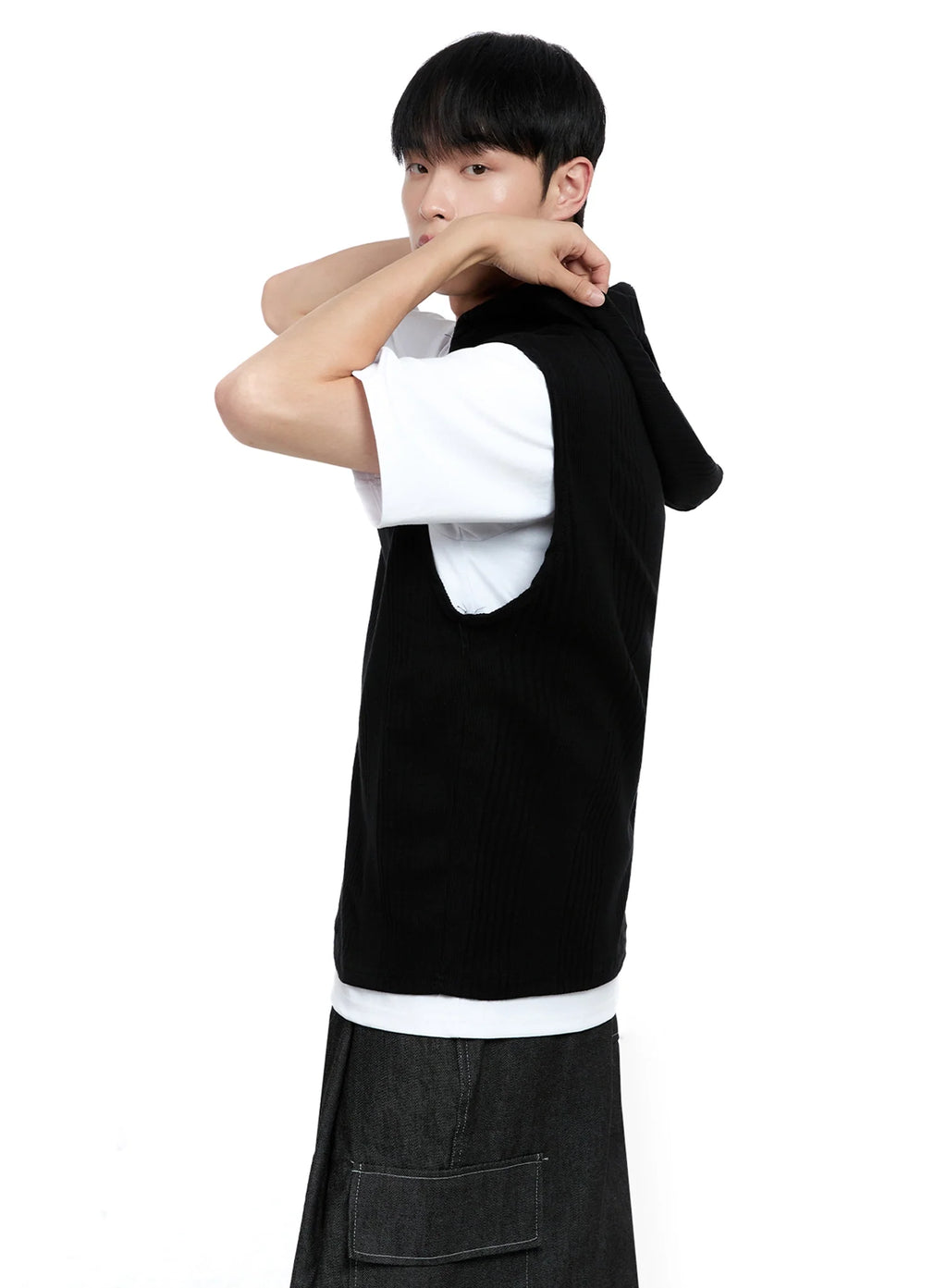 Men's Knit Tank Hoodie IG520