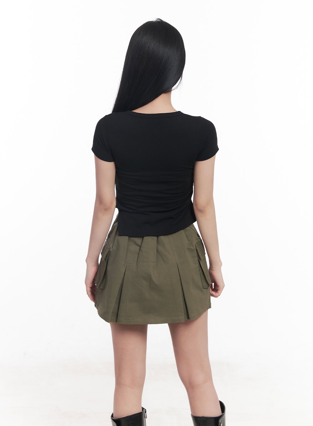 Asymmetric Buttoned Crop Top CY527