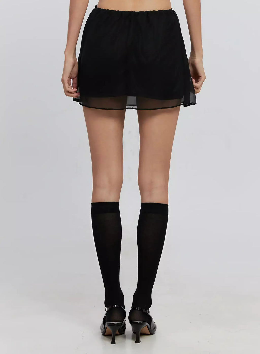 Sheer Chiffon Mini Skirt IS516