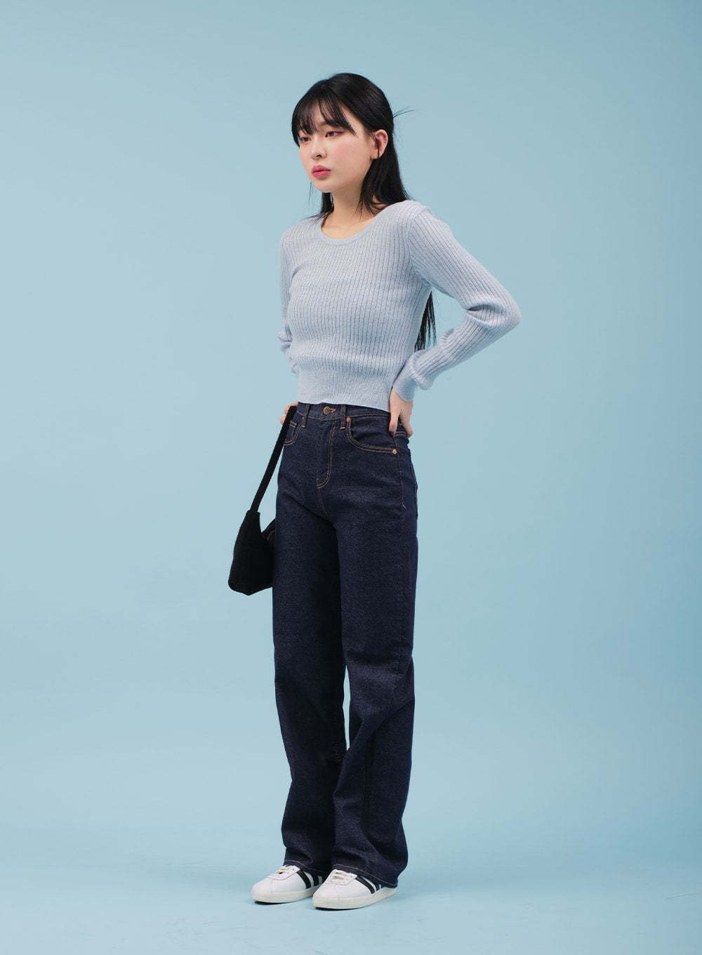 Ribbed Cropped Knit Top CM17