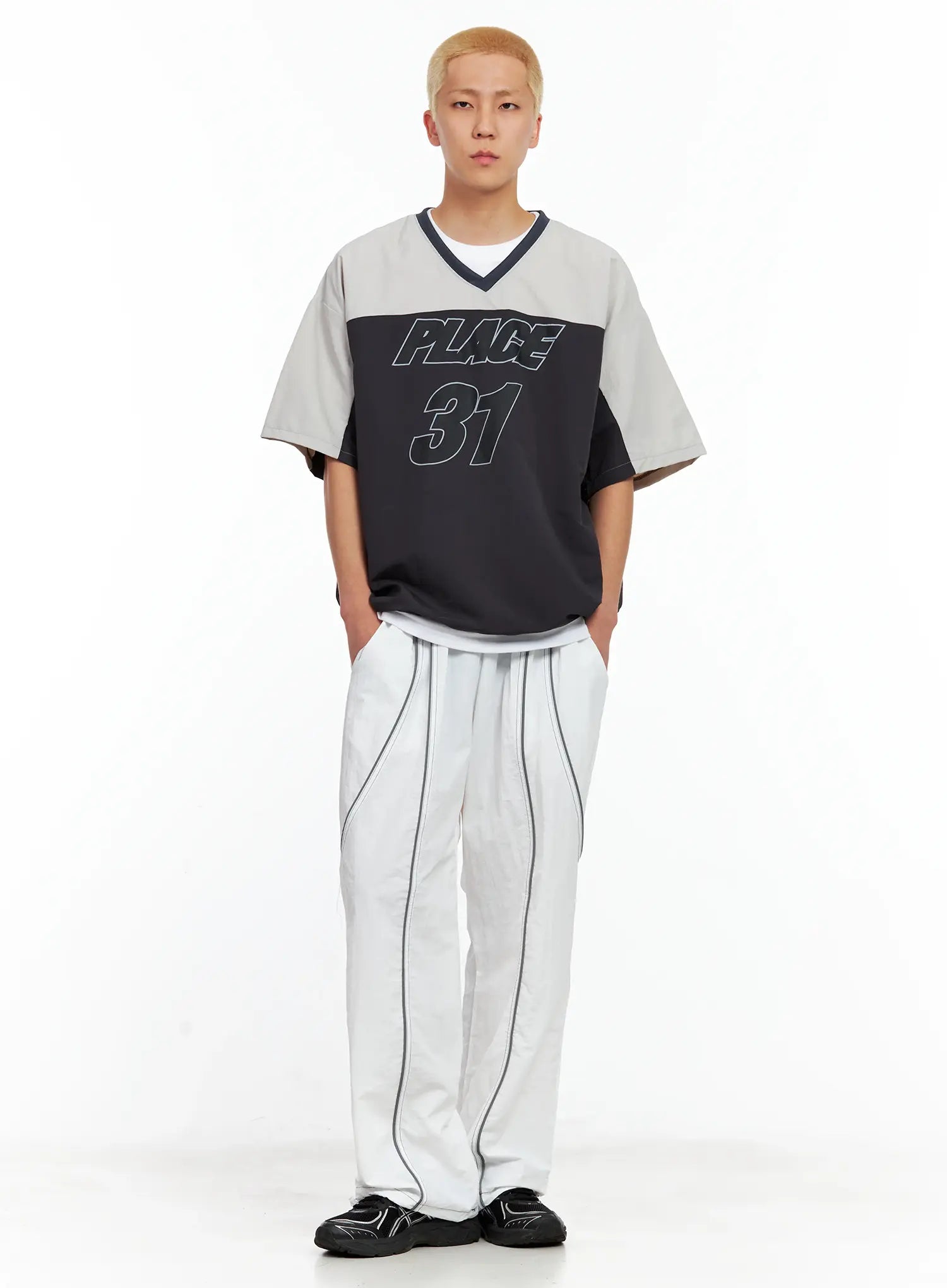 Men's Nylon V-Neck String T-Shirt IL511