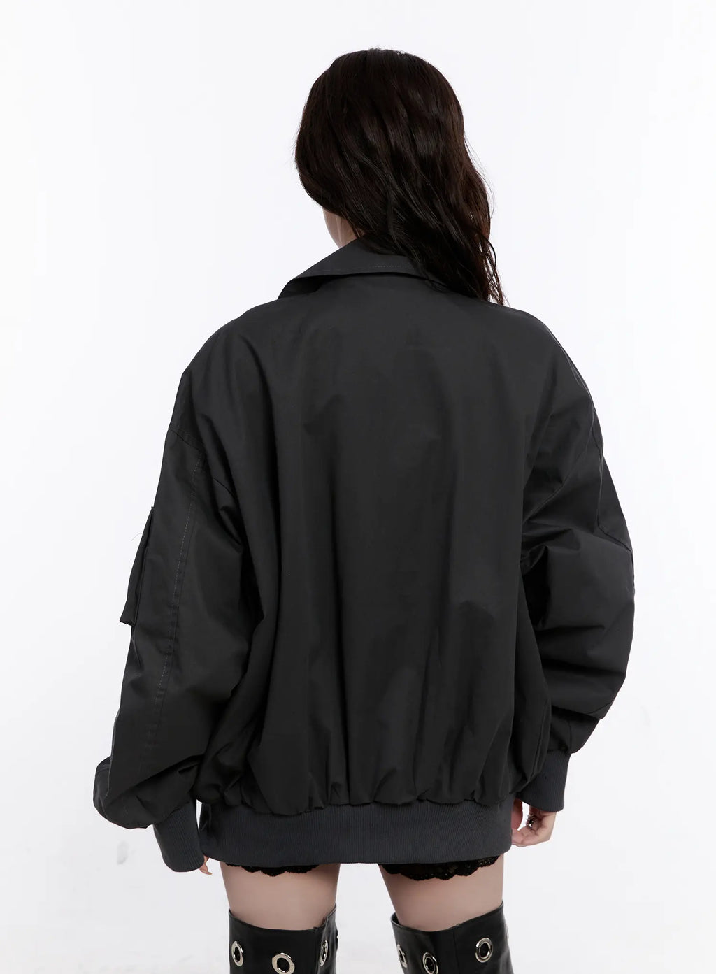 Oversized Zip-Up Bomber Jacket CS530