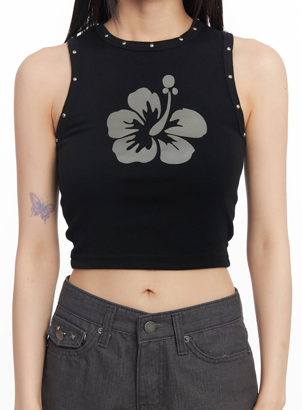 Flower Graphic Slim-Fit Tank CY512