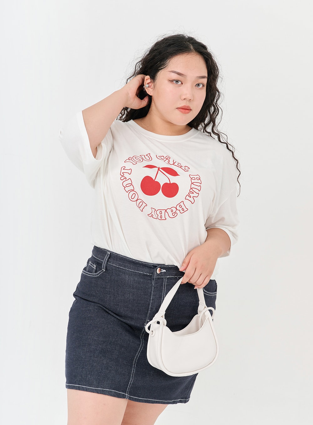 Plus Stitch Span Denim Skort IG09