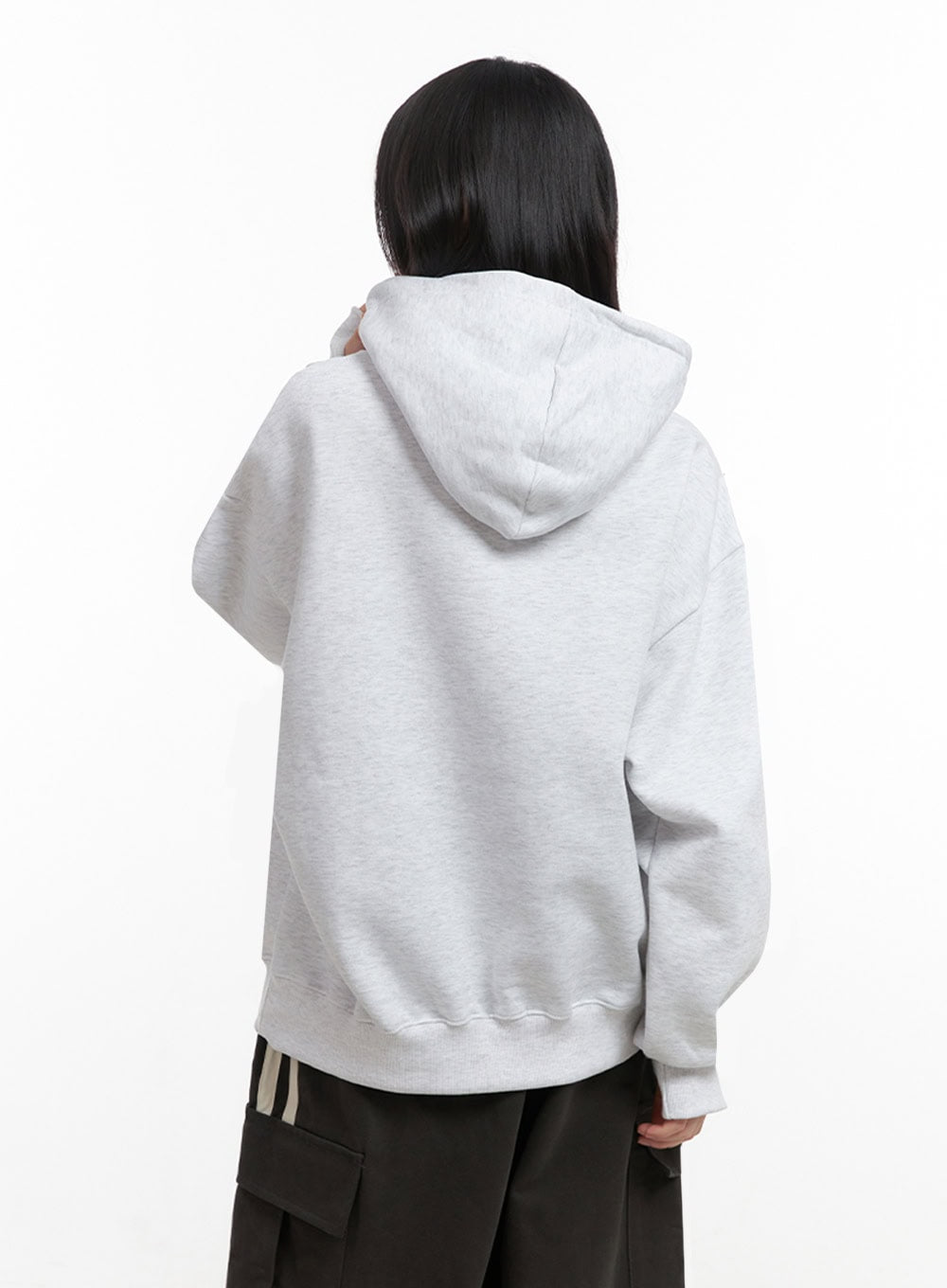 Oversized Solid Hooded Sweatshirt IN427