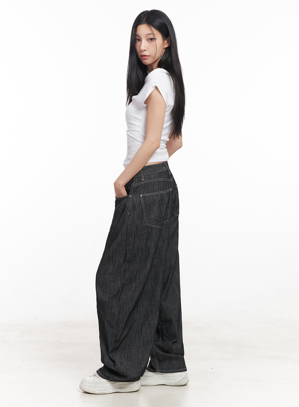 Asymmetric Short Sleeve Wrap Shirt IY516