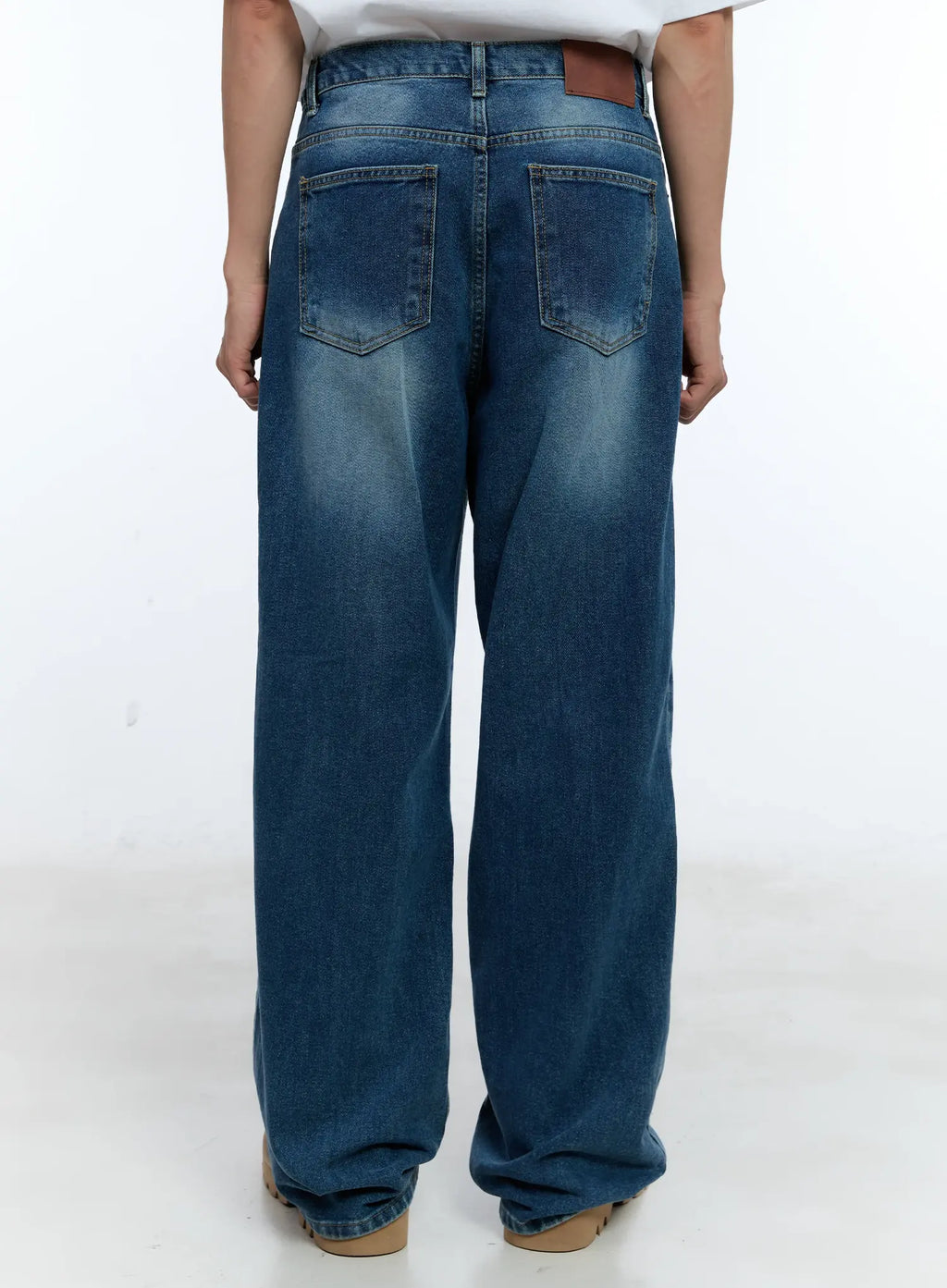 Men's Distressed Wide-Leg Denim Jeans IL515