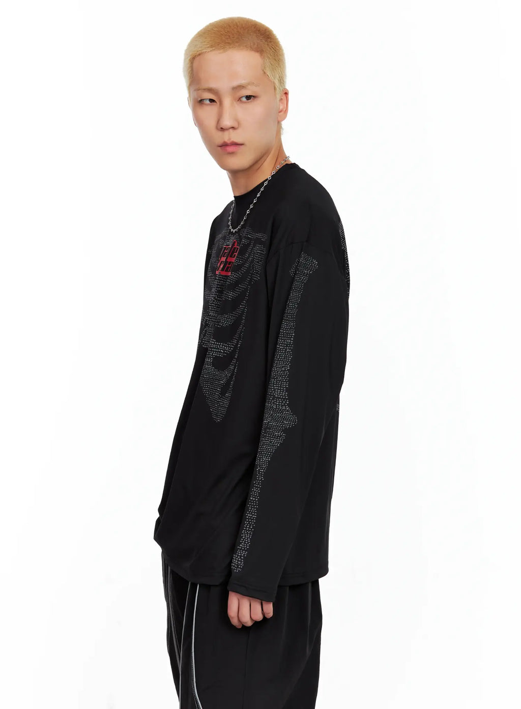 Men's Graphic Skull Long-Sleeve Tee IL511