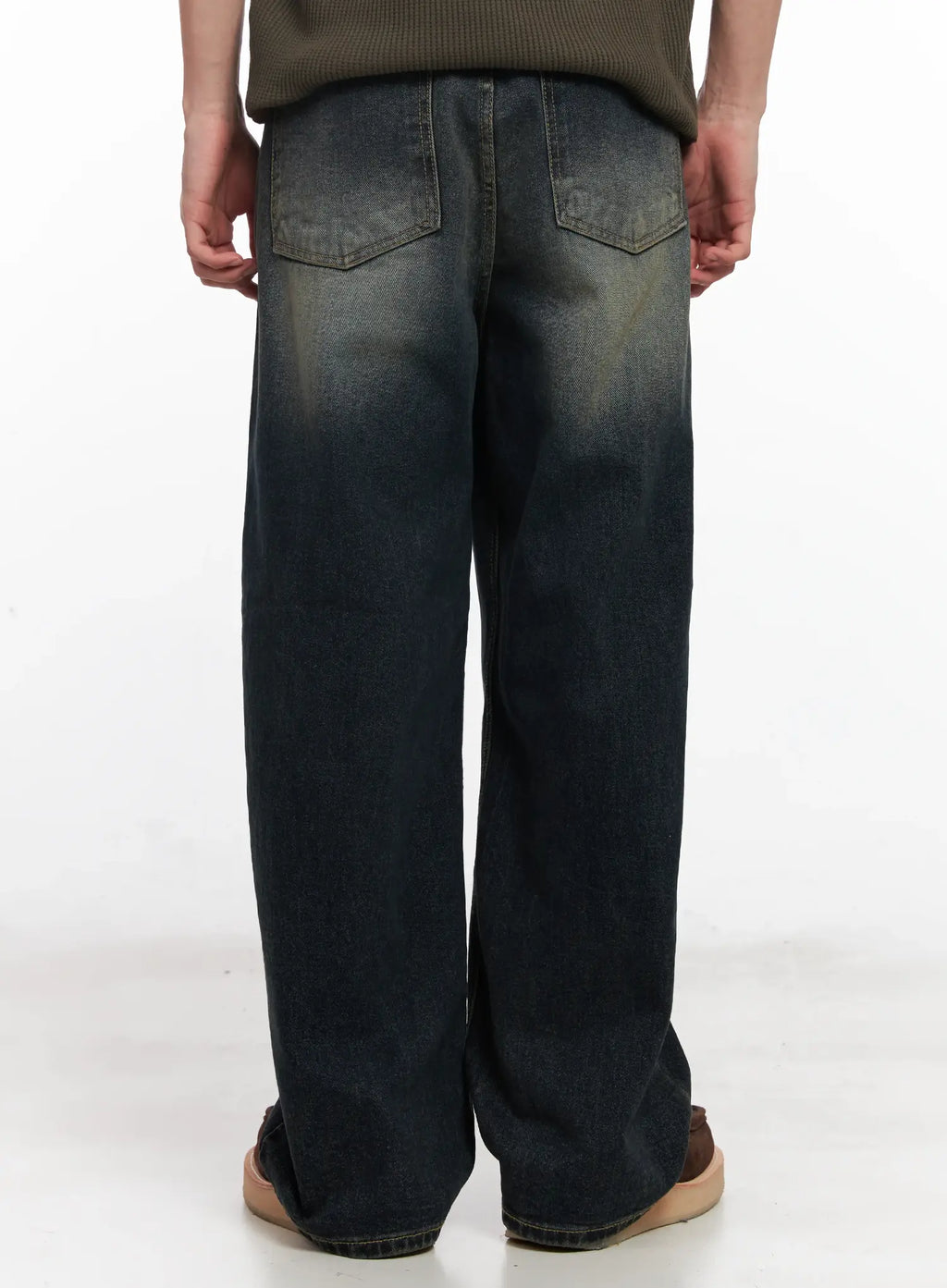 Men's Washed Baggy Jeans IU526