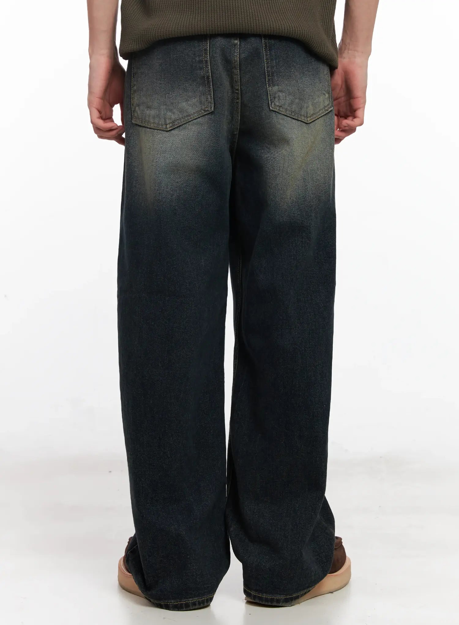 Men's Washed Baggy Jeans IU526