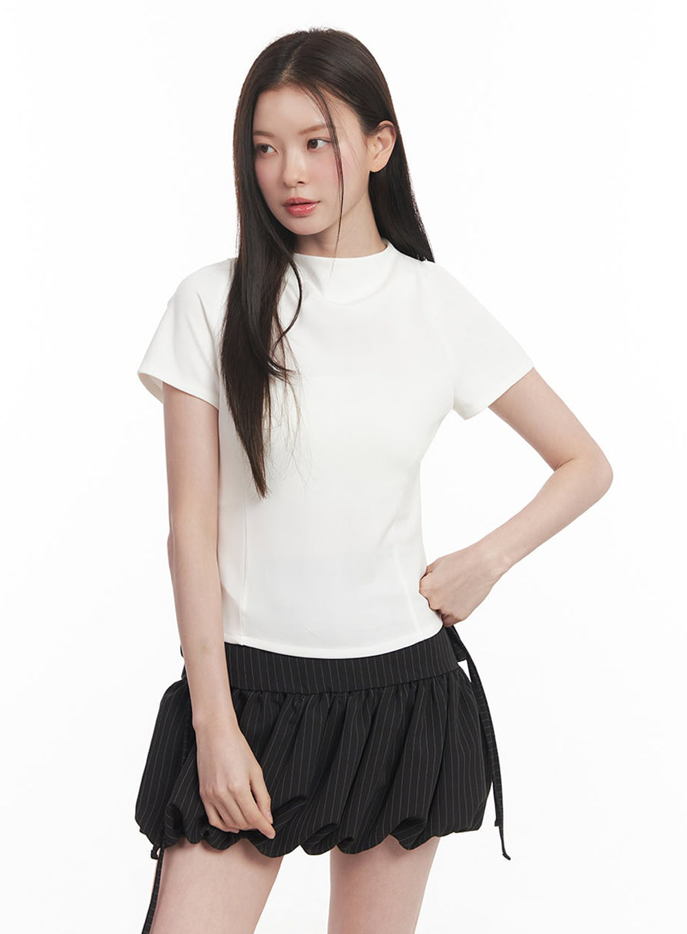 Classy Mock-Neck Blouse Top IY509