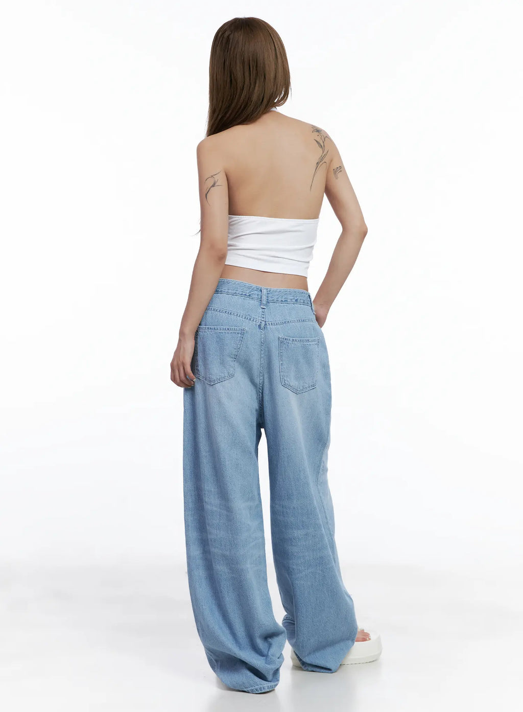 Hyoyeon Washed Balloon Wide-Leg Summer Denim Jeans CL510