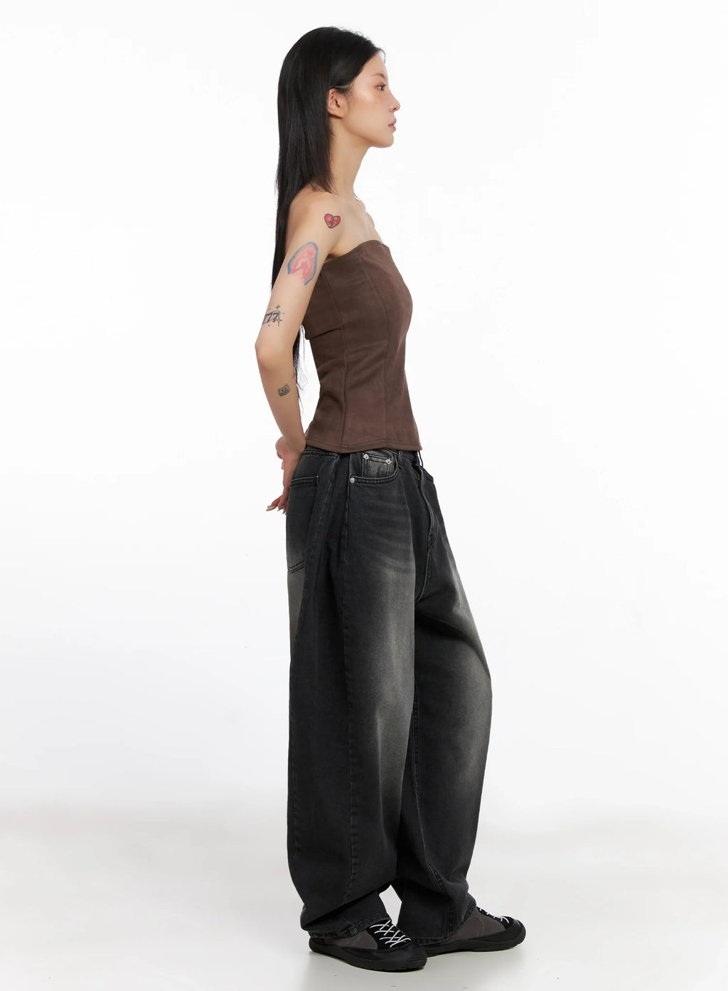 Faux Suede Tube Top IS508