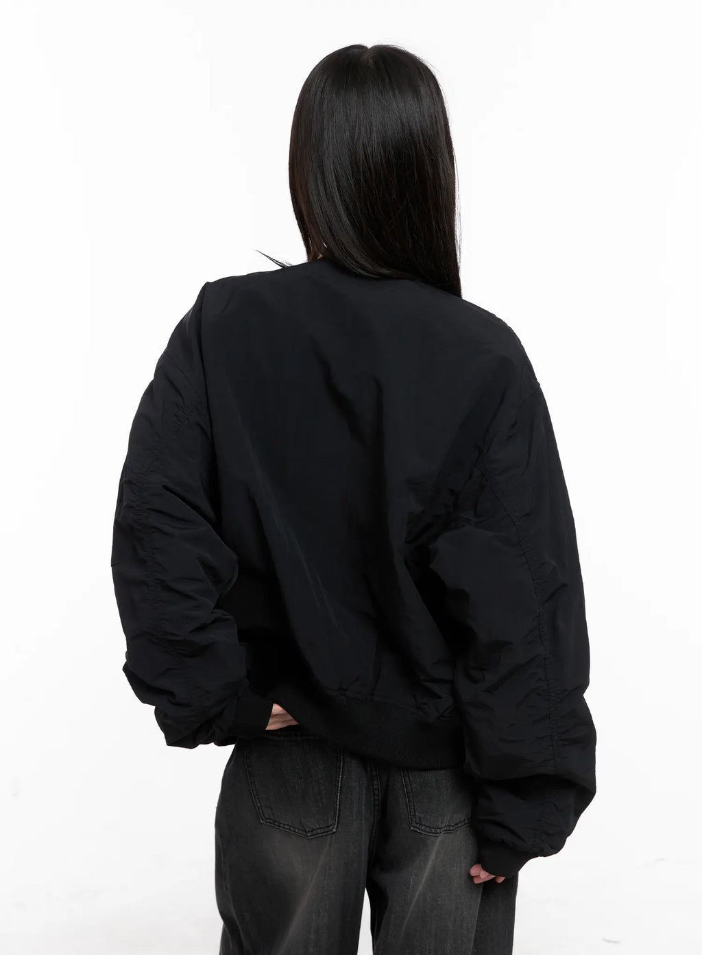 Shirred Oversized Bomber Jacket CG519