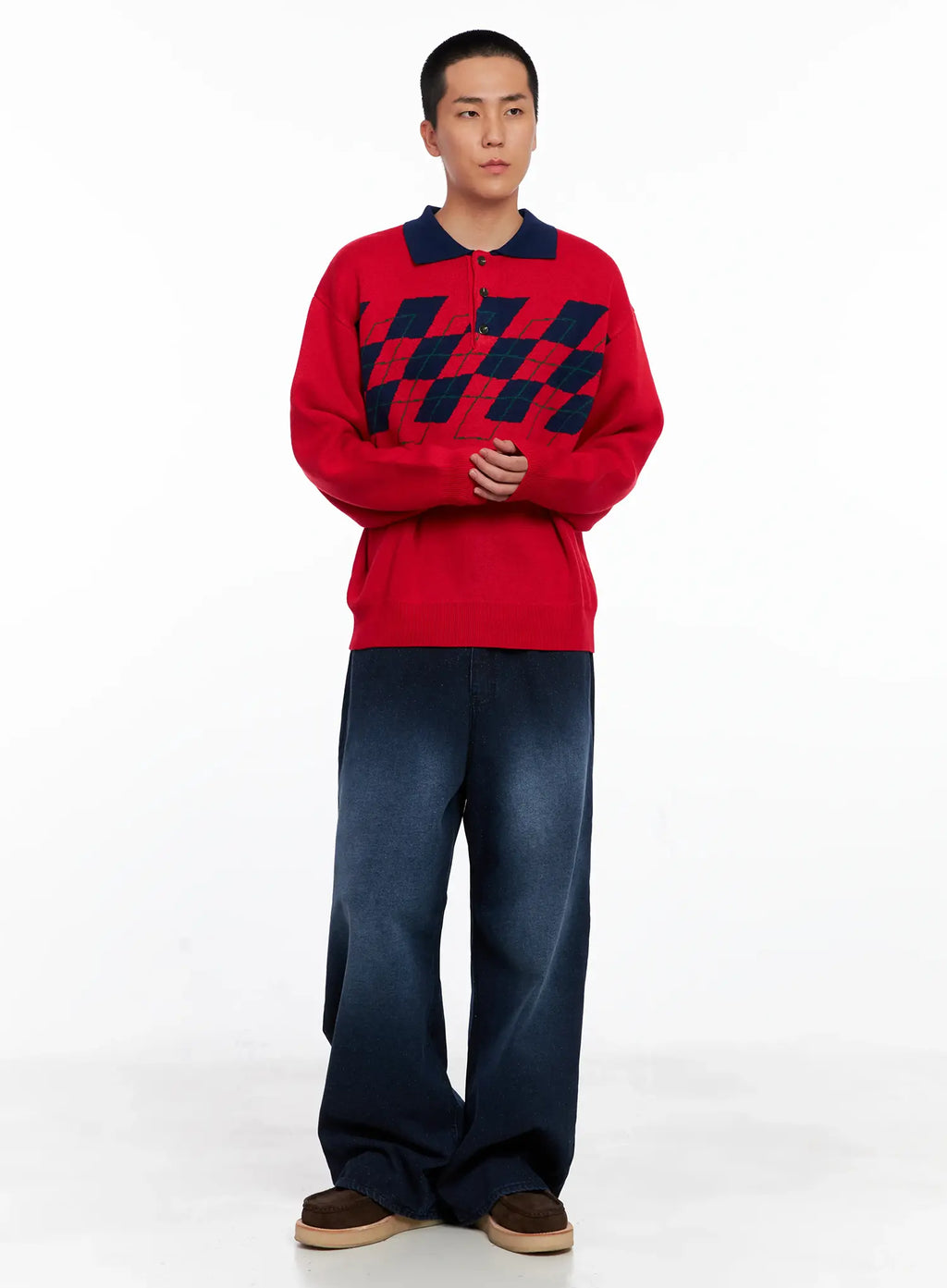 Men's Argyle Henley Knit IS510