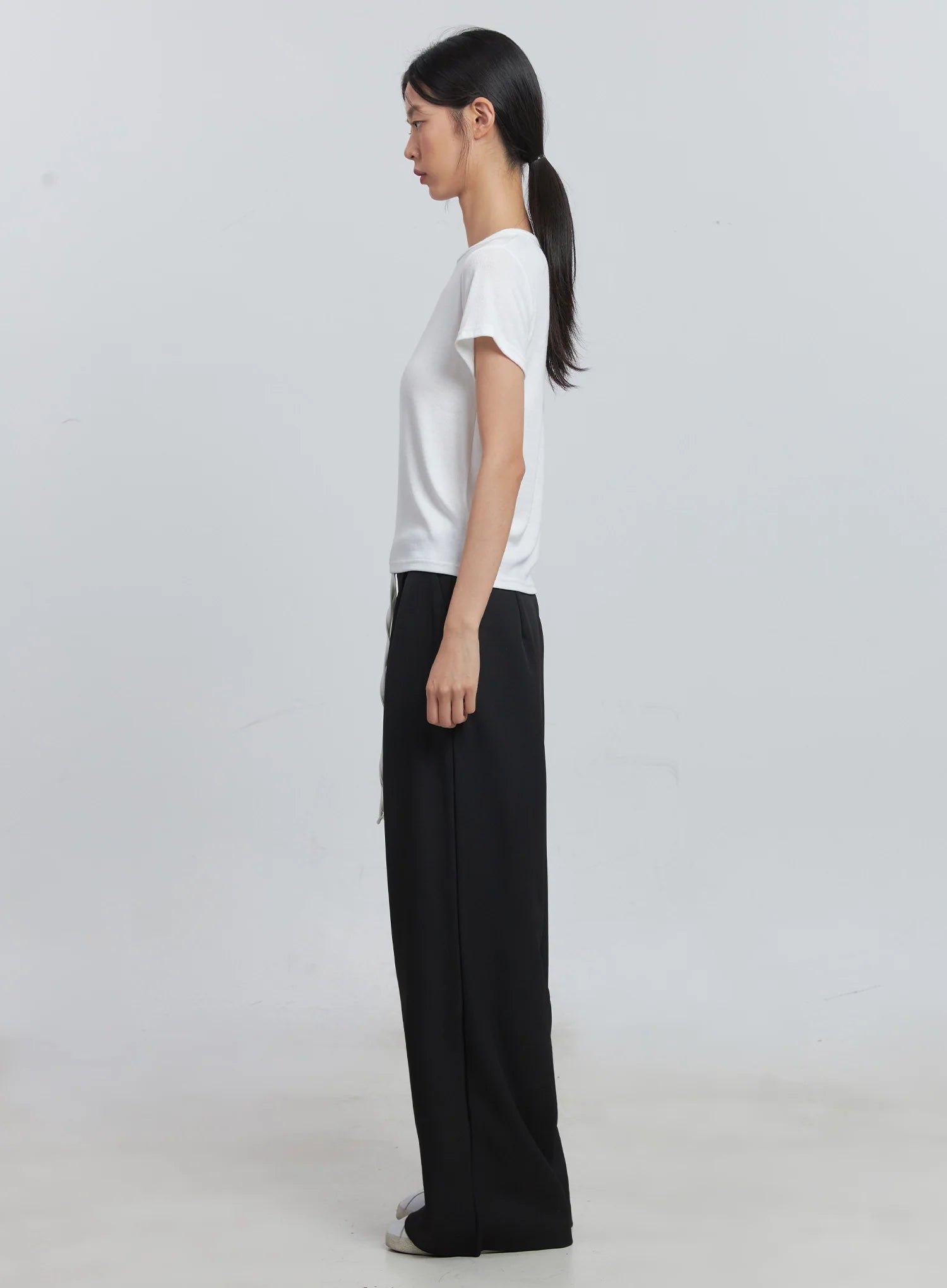 Layered Pintuck Wide-Leg Pants IU512