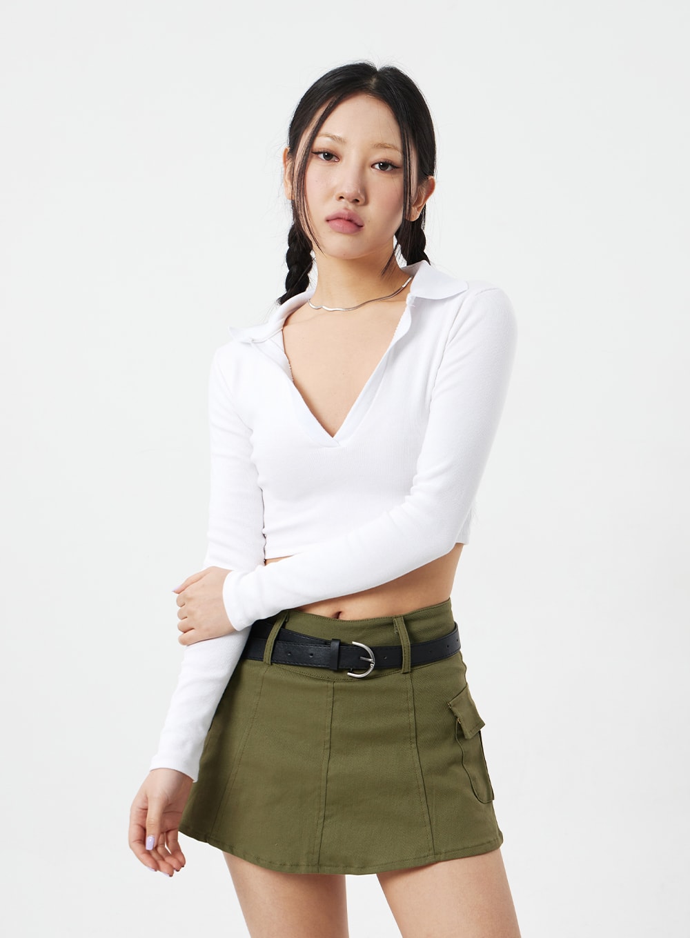 V-Neck Cropped Top CM327
