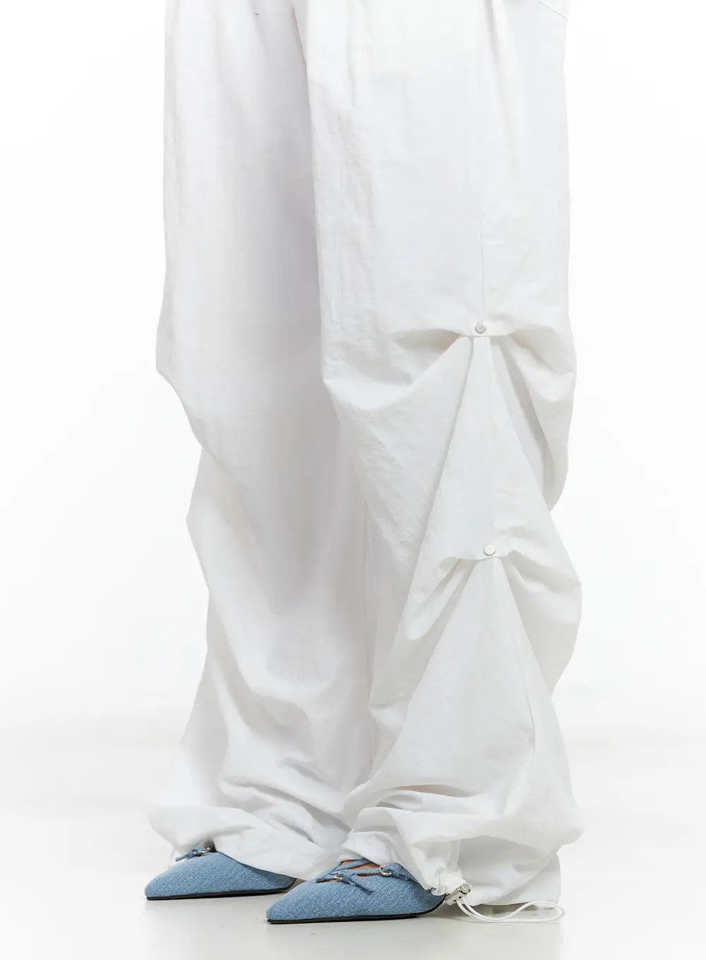 Pintuck Rivet Wide-Leg Joggers CL508