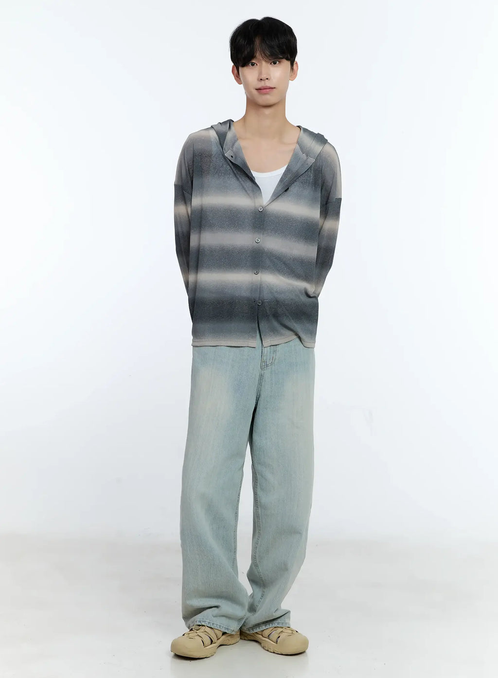 Men's Ombre Striped Zip-Up Jacket IG501