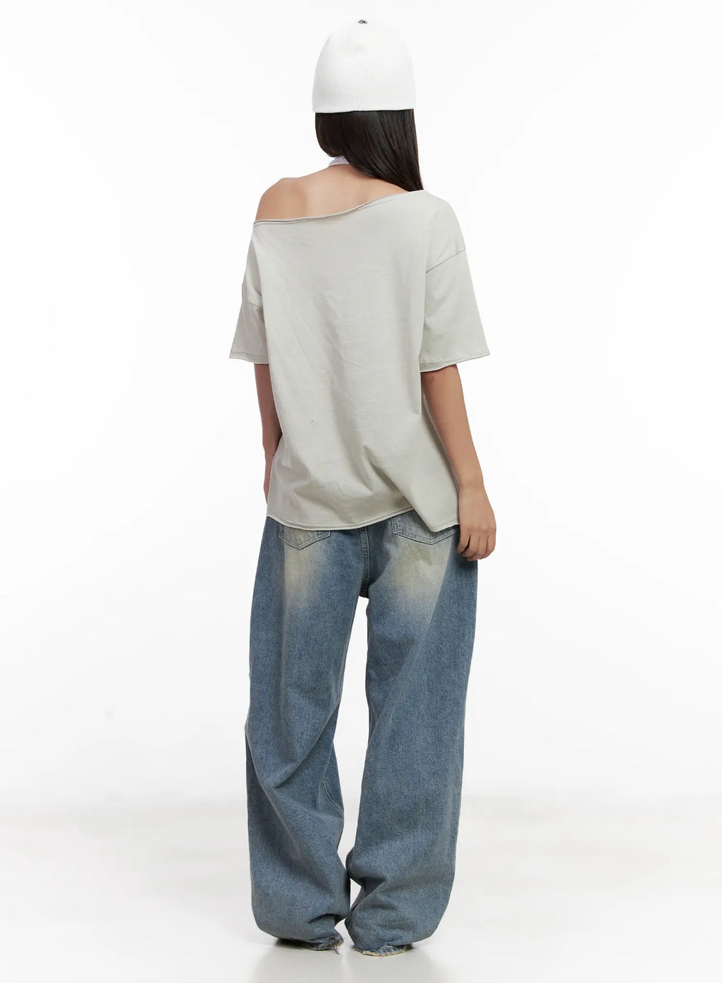 Manon Washed Distressed Wide Jeans CL518