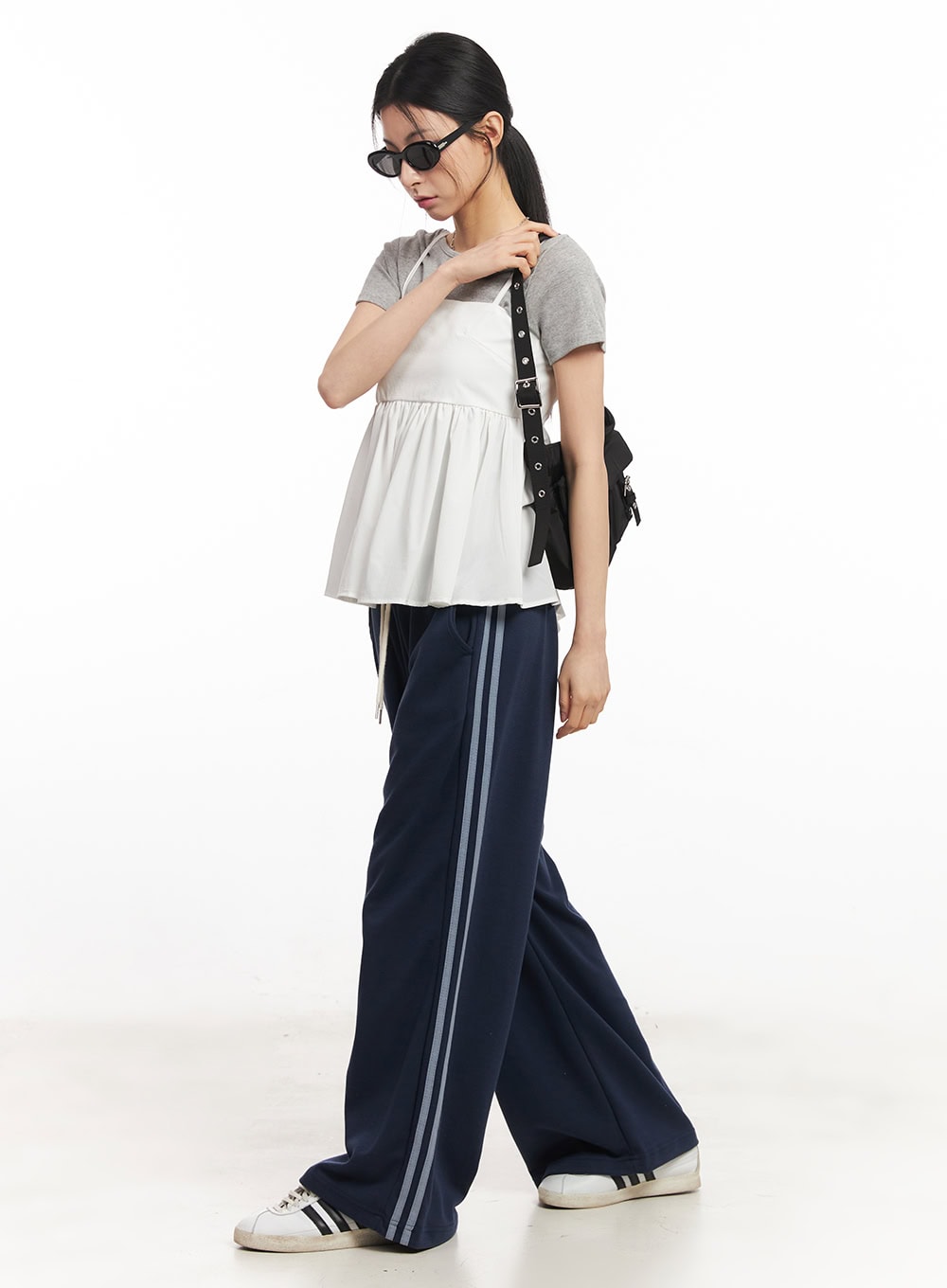 Cotton Wide-Leg Trackpants CA516