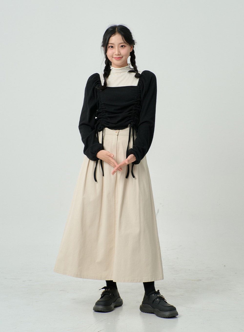 High Waist Bending Long Skirt BN03