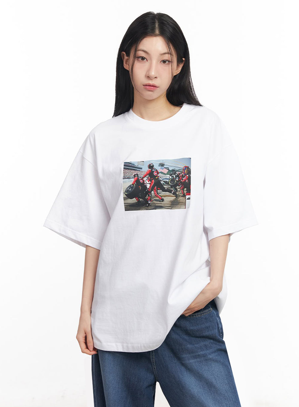 Casual Cotton Graphic Oversize T-Shirt IY529