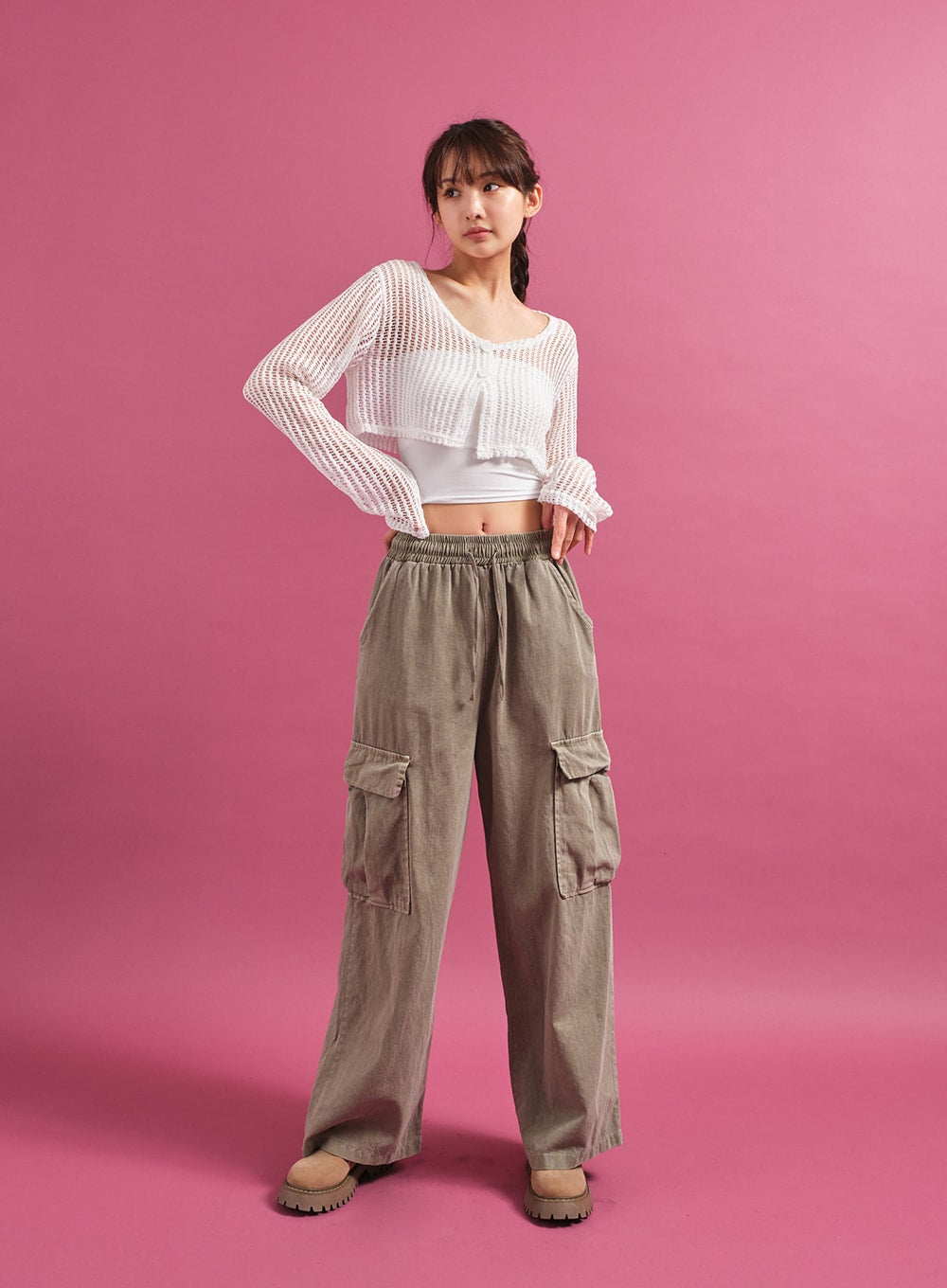 Sheer Mesh Crop Cardigan CY17