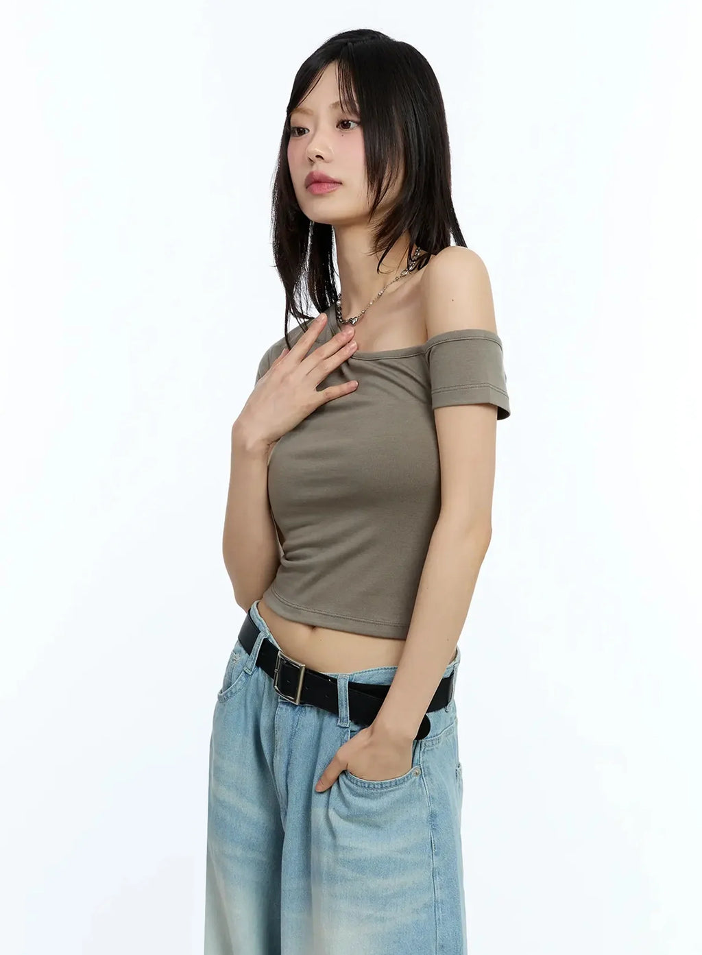 One-Shoulder Crop Top IU524