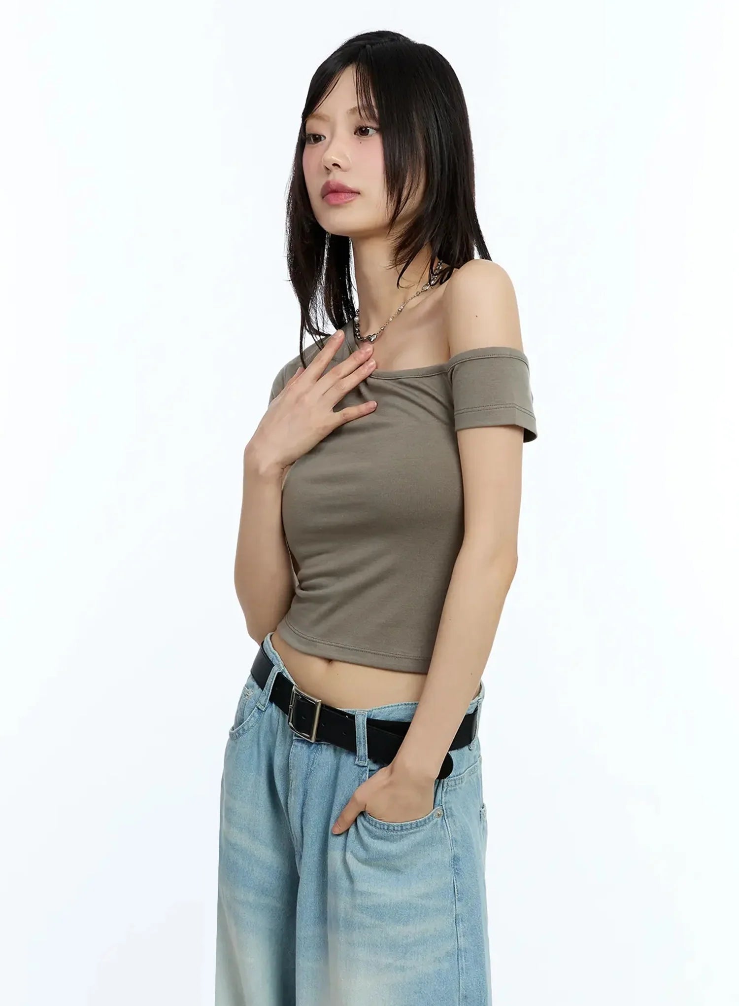 One-Shoulder Crop Top IU524
