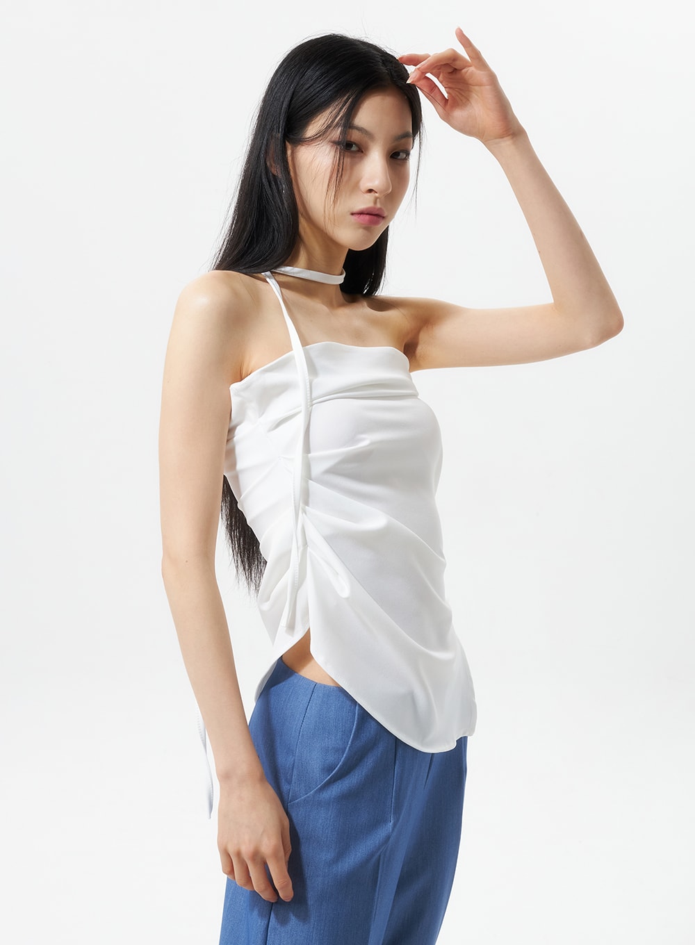 Sleeveless Top And Scarf Set IU326