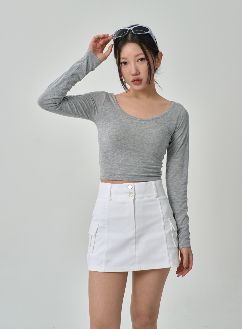 Cropped Scoop Neck Top IF315
