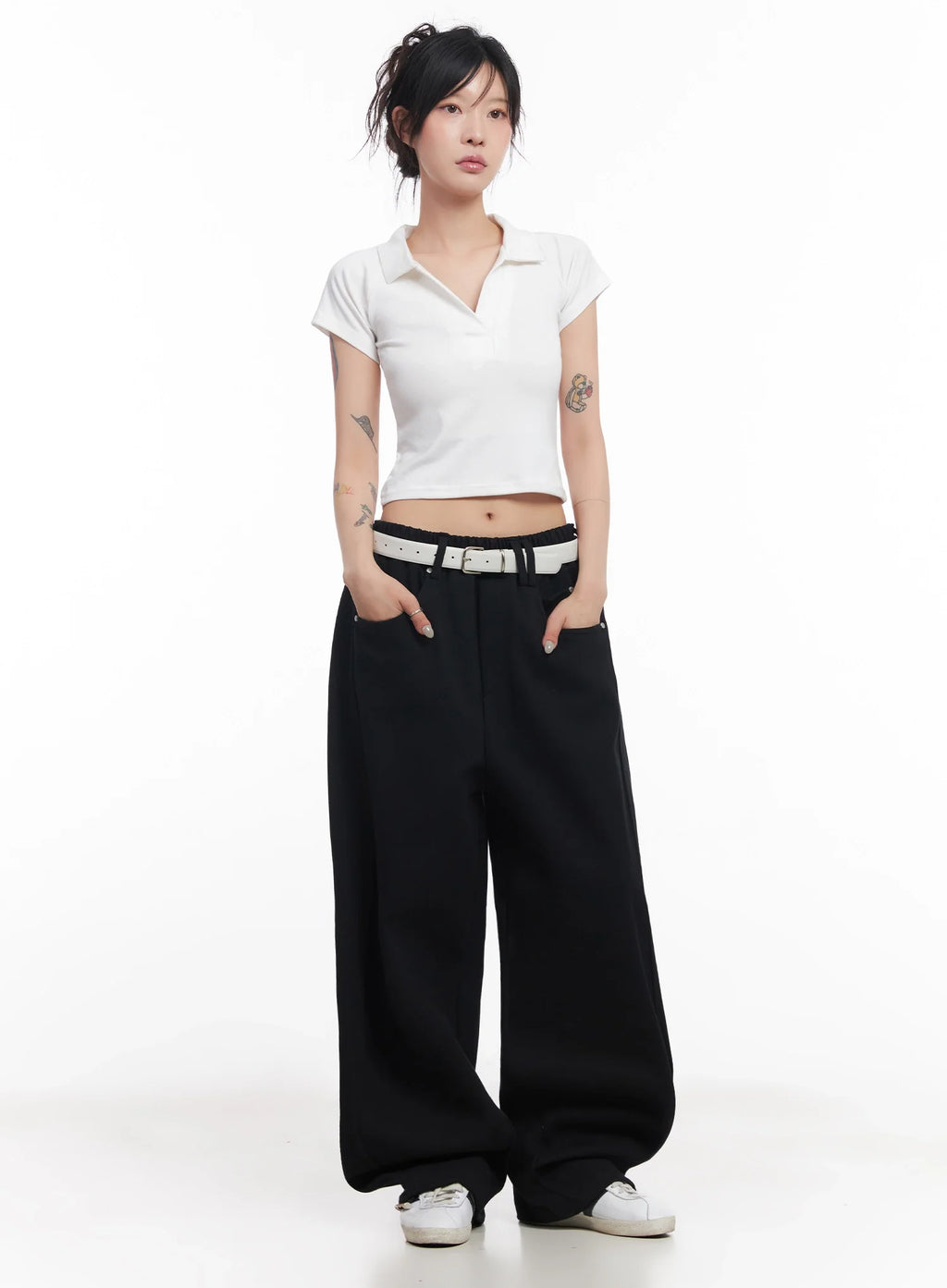 Cropped Collared Tee IC503