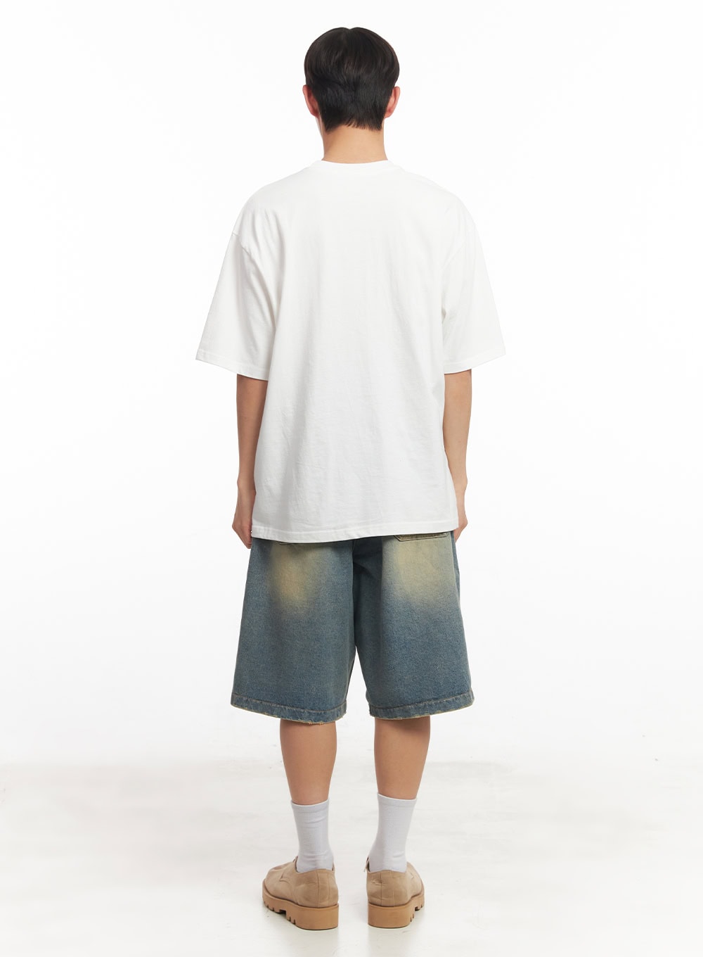 Men's Washed Wide-Fit Jorts IA518