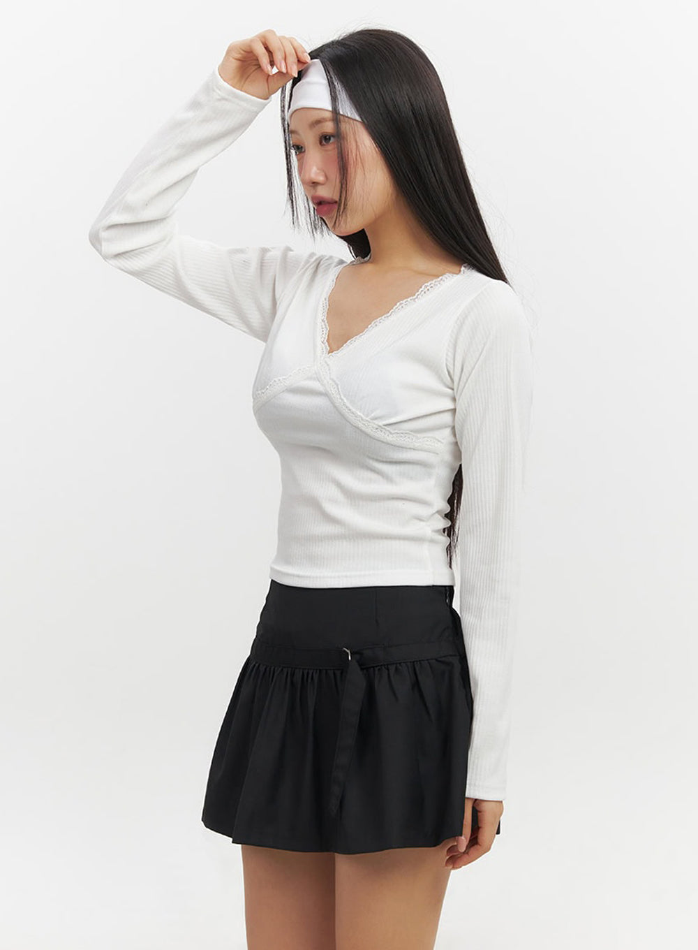 Lace V-Neck Crop Top IF510