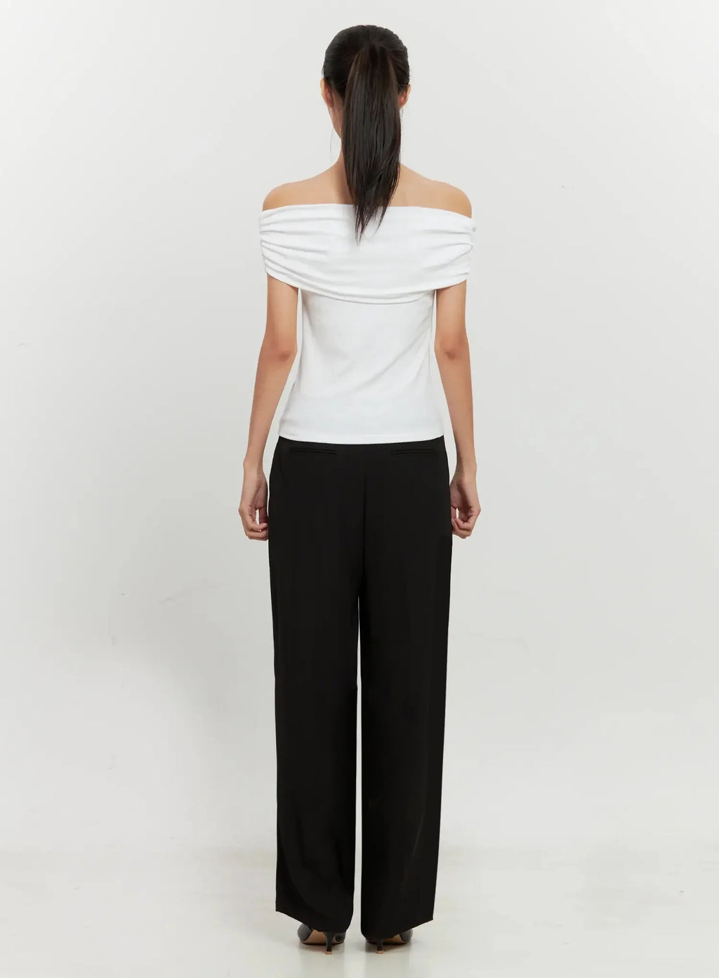 Chic Pintuck Wide-Leg Slacks IS516