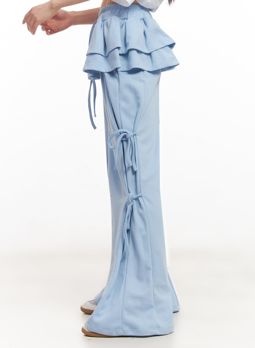 Frill Skirt-Layered Ribbon Sweatpants IY502