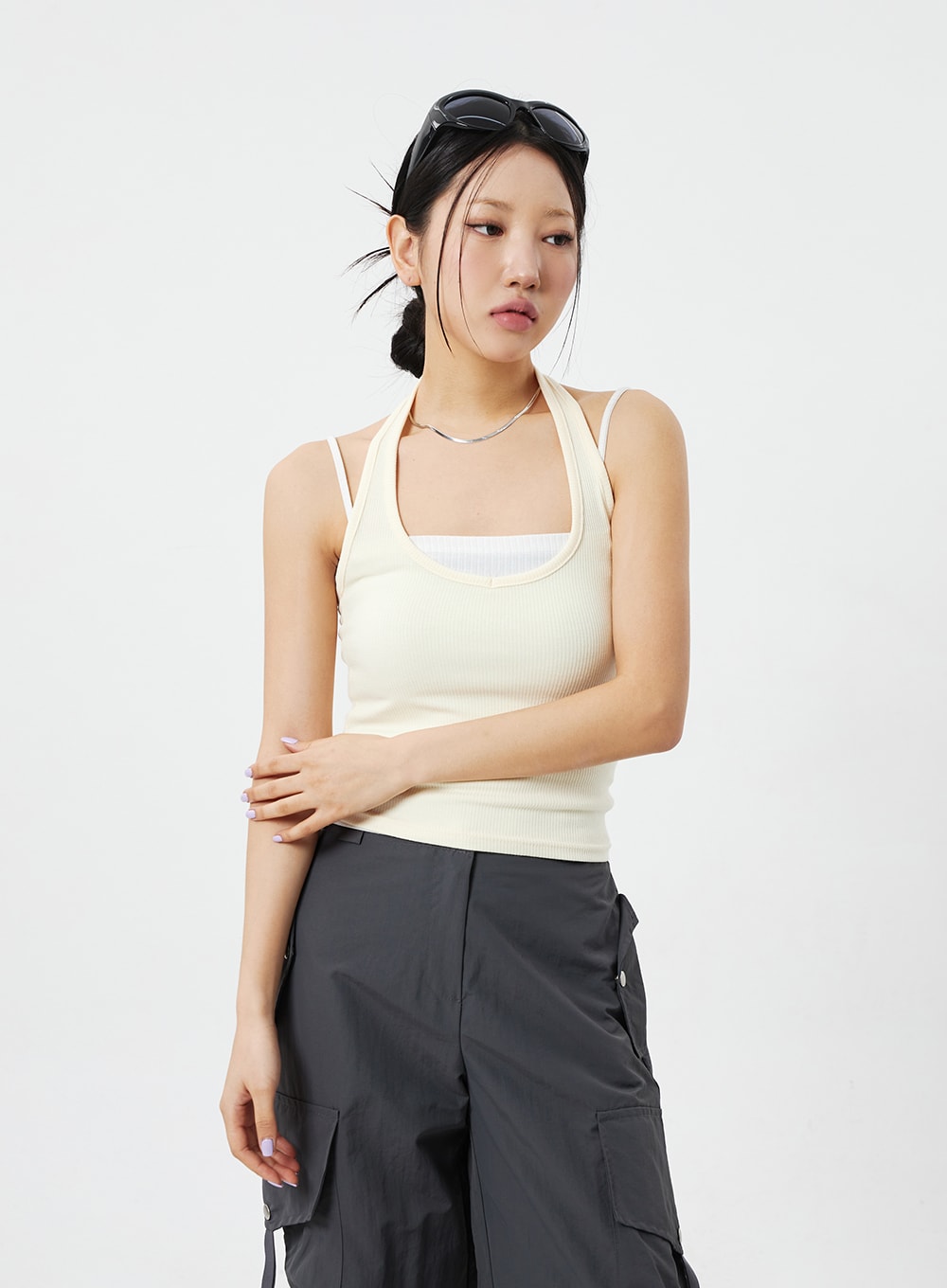 Neck Strap Knit Top CM324