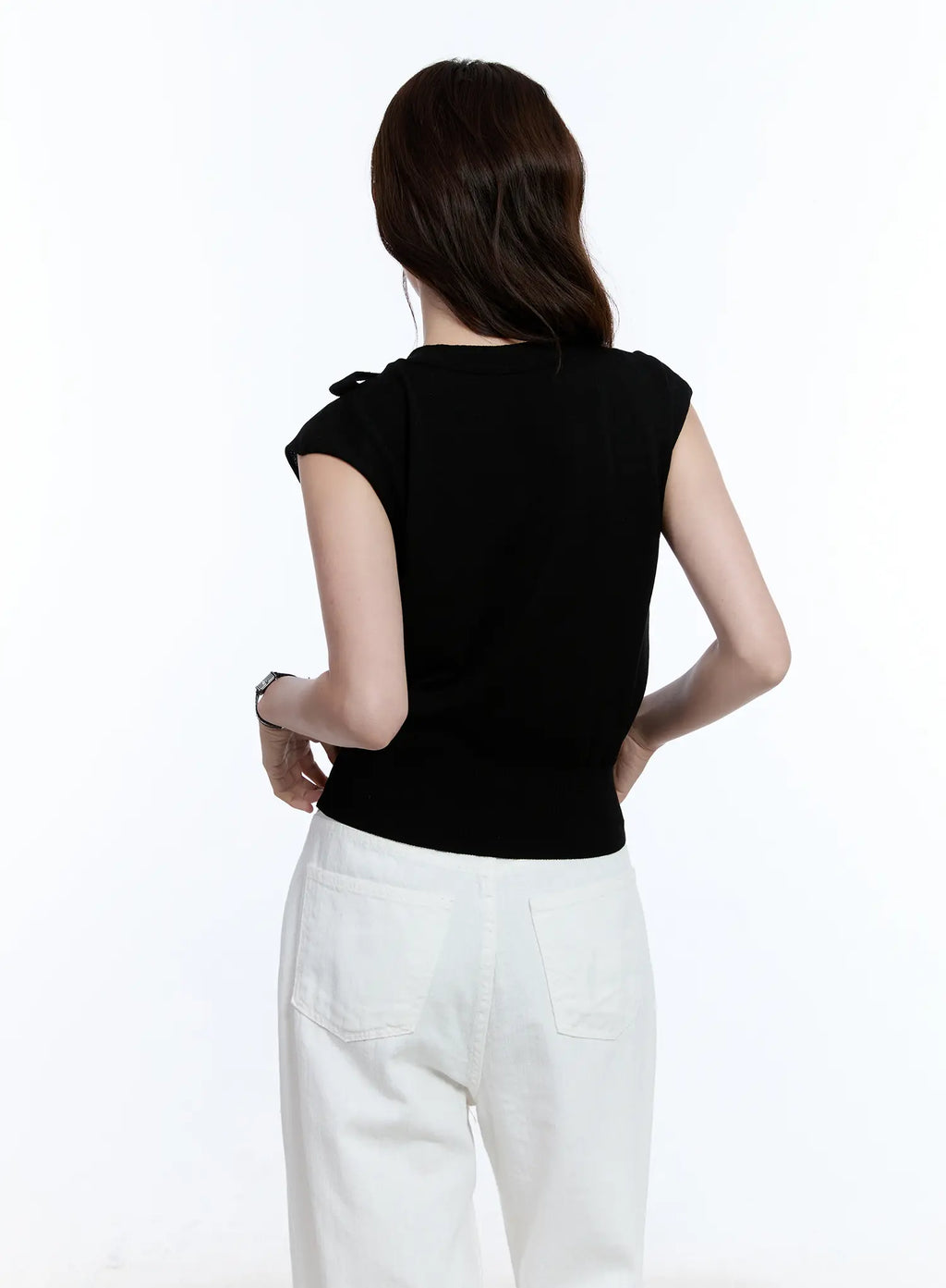 Ribbon Sleeveless Sweater CU513