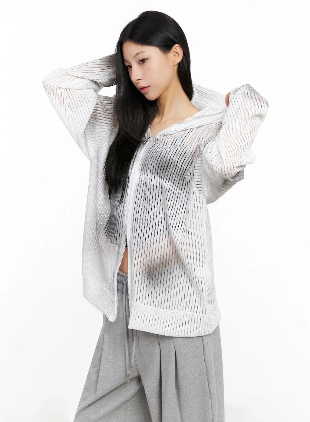 Mesh Gradient Zip-Up Hoodie IG508