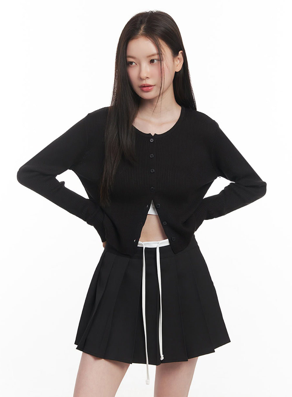 Knit Buttoned Cardigan IY513