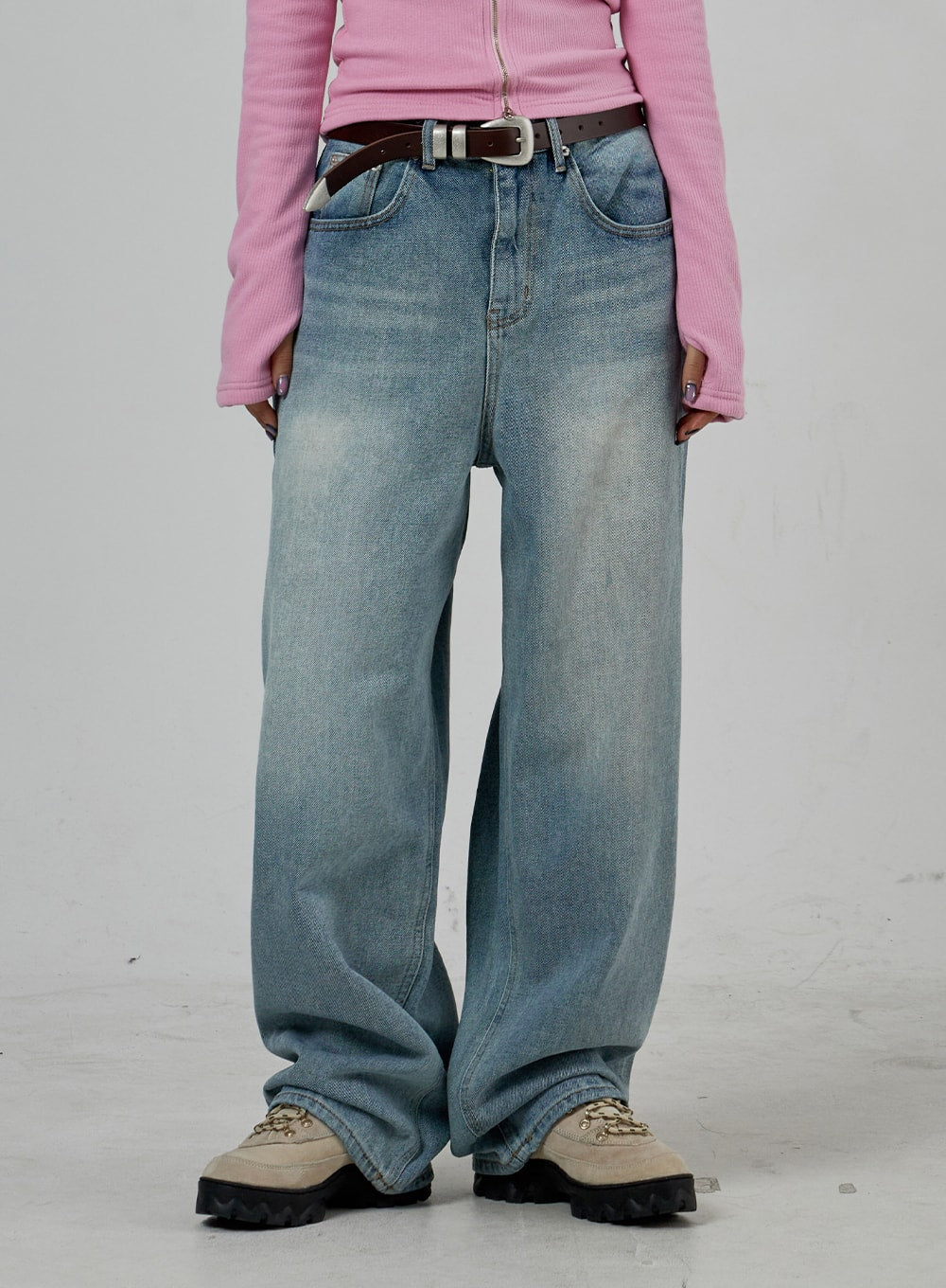 Light Wash Baggy Jeans Unisex CD26