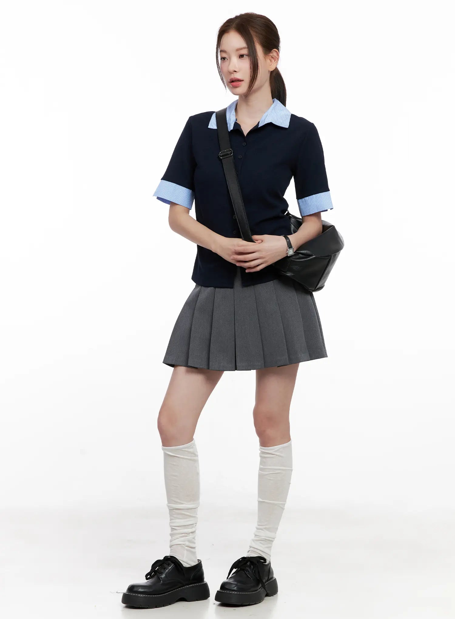 Layered Collar Short-Sleeve Shirt CL524